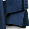 Detail of dark blue blazer made from organic cotton